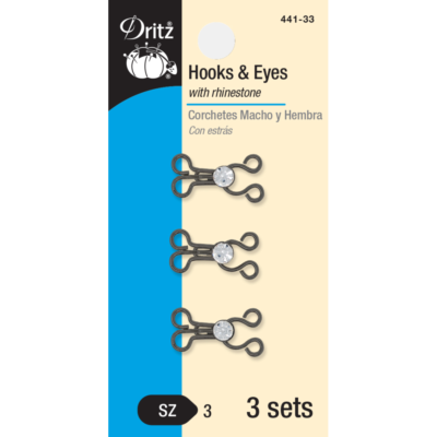 Hooks & Eyes with Rhinestones