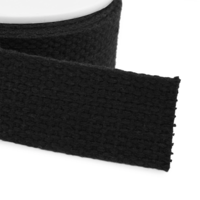 1-1/4" Cotton Belting/Strapping, Black