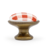 Ceramic and Metal Gingham Knob