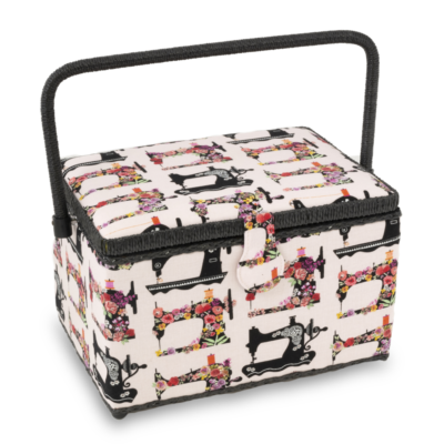 Sewing Basket LG Rectangle Pink Sew Machine