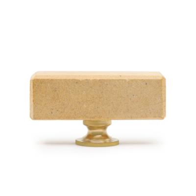 Stone Rectangle Knob, Ocher Brown