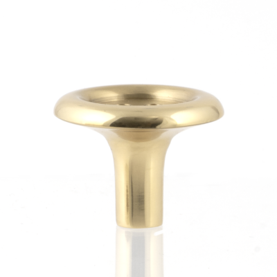 Brass Button Knob, Bright Brass