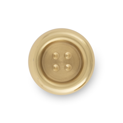 Brass Button Knob, Bright Brass
