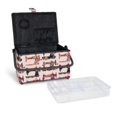 Sewing Basket LG Rectangle Pink Sew Machine