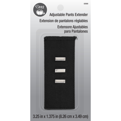 Adjustable Pants Extender - With Hook - Black
